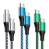 Usb C To C Cable Type C Fast Charging Cord Pd 3Pack Carplay Cable For Macbook Air Ipad Pro 2025 Ipad Air 4Th Generation,Samsung Galaxy S25 Ultra/S24/S23/S22,Google Pixel 10/9A/9/8,Iphone 16E Pro Max