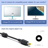 19V Adapter Power Cord For Acer Lcd Monitor H236Hl Sa230 G276Hl G246Hl G206Hql