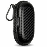 Earbud Case, Earphone Carrying Case Holder Eva Headphone Storage Bag Small Zipper Pouch Compatible For Earpods, Airpods, Beats Flex, Urbeats3, Bose Wireless Earbuds -With Carabiner