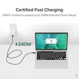 Usb4 Cable With 240W Charging, 3.3 Feet (1M), Usb-If Certified, 1X 8K Display, 40 Gbps, Compatible With Usb 4, Thunderbolt 4, Thunderbolt 3, Usb-C, Driverless