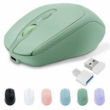Rechargeable Wireless Bluetooth Mouse - Silent, Portable Slim Computer Mouse For Laptop, Ipad, Macbook Pro/Air, Pc, Surface Pro, Lenovo/Samsung Tablet (Green)