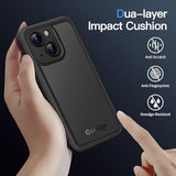 Magnetic For Iphone 14 Plus/15 Plus Case, Compatible With Magsafe, Dual Layer Design Military Grade Protection, Translucent Matte Scratch-Resistant Back Protective Shockproof Phone Case, Black