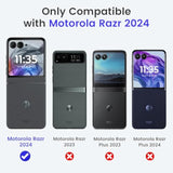 For Motorola Moto Razr 2024 Case With 2 Pack Hd Screen Protector, Dual Layer Protective Hard Pc Back & Soft Bumper Shockproof Phone Cover Case For Moto Razr 2024, Purple