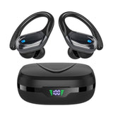 Wireless Earbuds Bluetooth Headphones 80Hrs Playback Ear Buds Power Display With Noise Canceling Mic Headsets For Sports/Workout/Running Black
