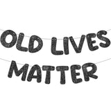 Pre Strung Banner 6.56 Ft Funny Birthday Retirement Party Decorations 80Th 70Th 60Th 50Th Retirement Party Garland Bunting Decorations For Men Women(Glitter Black)