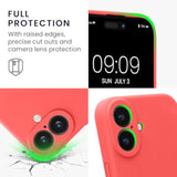 Neon Coral kwmobile Case Compatible with Apple iPhone 16 Case - Slim TPU Silicone Phone Cover - Soft Touch Finish
