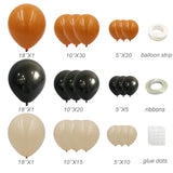 Halloween Balloon Arch Kit Burnt Orange Black Double Stuffed Garland for Spooky Party Decor