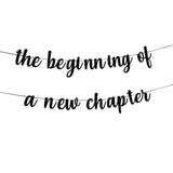The Beginning Of A New Chapter Banner 2025 Graduation College Bound Sign For Trunk Party Book Club Decor Congratulations Decorations Farewell Party Decorations