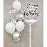 Silver Confetti Latex Party Balloons - 60 Pack 12 Inch Helium Silver Confetti Glitter Balloons For Wedding Graduation Baby Shower Birthday Party Decorations