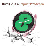 5Pack Screen Protector Compatible With Samsung Galaxy Watch 4 (44Mm) Smartwatch Only, Bling Hard Pc Case Built-In Glass Screen Protector, Women Men Gold/Pink/Black/Silver/Clear