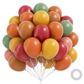 60pcs Fall Balloon Set Burgundy Brown Sage Green Orange Yellow Pink for Party Decor