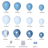 The Party Crafter Blue Balloon Arch Kit – Metallic, Macaron & Confetti Balloons for Any Event