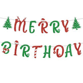 Christmas Birthday Banner, Christmases Birthday Party Decorations, Used For Interior Decorations