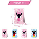 12Pcs Mouse Party Bags With Stickers Paper Supplies Favors Cookie Chocolate Candy Snack Bags Mouse Birthday Party Gift Bag