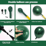 Christmas Balloon Garland Kit - Double Stuffed Burgundy Dark Green Pearl White Gold Balloon Arch Red Metallic Foil Balloons For Christmas New Year Xmas Party Decorations