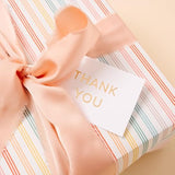 Letterpress Gift Tags, Gold Foil, Thank You, To And From, Set Of 25 Paper Tags With Satin Ribbon