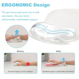 Mouse Pad With Gel Wrist Rest - Cooling Ergonomic Clear Mousepad Support, Non-Slip Base Wrist Pad For Keyboard Typing Pain Relief/Laptop/Desktop