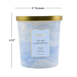 Bellevue Luxury Fragranced Candle, 12 Oz, Soy Blend Wax,Essential Oils, Long-Lasting Burn, Home Fragrances, Aromatherapy Home Scented Candles Scent: Sea Air & Driftwood