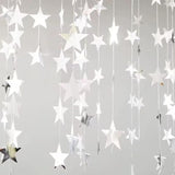 Silver Star Garland, 78 Feet Double Side Hanging Sparkly Paper Star Banner Decorations For Birthday Wedding Engagement Baby Shower Christmas Thanksgiving Halloween