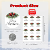 120Pcs Merry Christmas Stickers For Envelopes, 2" Christmas Gift Labels Stickers With Holly Pine Cone, Xmas Labels For Gifts, Xmas Stickers For Holiday Ornament Goodie Bag Xmas Decor