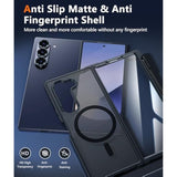 For Samsung Galaxy Z-Fold-6 Case: Strong Magnetic Military Grade Drop Protection Phone Cases With S Pen Holder Slot Matte Slim Built-In Screen Protector Cover Rugged Shockproof Tpu (Black)