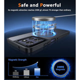 For Motorola Moto Gpower5G2025 Case: Magnetic Translucent Matte Slim Cell Phone Cover Shockproof Non Slip Antifingerprint Hard Rugged Protective Phone Case (6.8 Inch/Black)