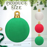 3 Pcs 32 Inch Giant Velvet Christmas Inflatable Balls Ornament Flocked Xmas Pvc Inflatable Flocked Ball Ornaments For Ch