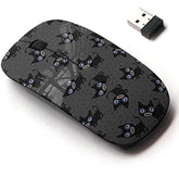 2.4G Wireless Mouse With Cute Pattern Design For All Laptops And Desktops With Nano Receiver - Funny Black Cats On Halloween