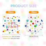 40Pcs Happy Birthday Decorations - Party Supplies Set Includes Disposable Paper Plates And Napkins With Birthday Dots Design For Adults And Kids