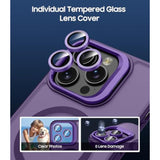 For Iphone 16 Pro Max Case, Compatible With Magsafe, Built-In Camera Ring Stand, With Individual Camera Cover, Translucent Matte Military-Grade Drop Protection Magnetic Case, Purple