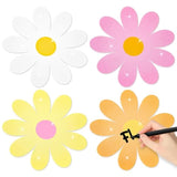 Spring Daisy Flower Paper Cutouts-100Pcs Glitter Daisy Flower Cutouts Decorations Diy Paper Cuts Party Decor For Spring Bulletin Board Boho Groovy Retro Themed Birthday Party Wall Decorations Favor