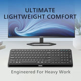 PHILIPS Professional Wireless & Bluetooth Keyboard - Standard-Layout Keyboards with 2.4GHz USB-Receiver, 3-Channel,Ergonomic & Quiet Design, Comfortable & Efficient for PC/Laptop/Pad