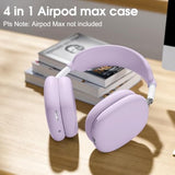 Purple Silicone Case Cover for AirPods Max Headphone, 4-in-1 Ear Pad Case Cover, Ear Cups Cover, Headband Cover, 2024/2020 Accessories