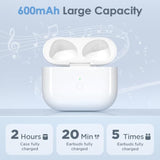 Wireless Charging Case Replacement Compatible With Airpods 3, Qi-Certified For Airpods 3Rd Gen Charger Case, Bluetooth Pairing Sync Button, 600 Mah Built-In Battery, White