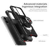 For Cricket Icon 6 Phone Case/At&T Verge Case With Tempered Glass Screen Protector,Military Grade Heavy Duty Shockproof Protective Cover,With Ring Kickstand (Cricket Icon 6, Black)