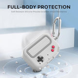 Beats Studio Buds Case - Retro Design Protective Case Cover With Keychain Compatible With Beats Studio Buds 2021 & Buds+ Plus 2023 (Light Grey)