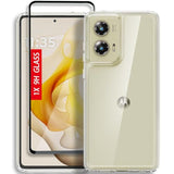 For Motorola Moto G-Stylus-5G-2024 Case: Military-Grade Shockproof Phone Cover With Tempered Glass Screen Protector, Anti-Scratch & Reinforced Bumpers - Crystal Clear