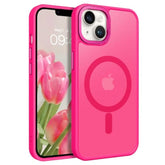 MagSafe Translucent Matte Slim Shockproof Case for iPhone 14 Plus Hot Pink