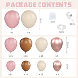 Dusty Pink Balloon Arch,Boho Balloon Garland With Blush Pink And Brown Rose Gold White Sand Balloons For Girl Baby Shower Bridal Valentines Day Wedding Birthday Party Decorations