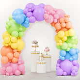 144pcs Pastel Rainbow Balloon Arch Kit in 6 Colors for Parties and Celebrations