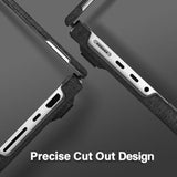 MOSISO Compatible with MacBook Pro 14 inch Case 2025 2024 2023 2022 2021 M4 M3 M2 M1 A3112 A3185 A3401 A2918 A2992 A2779 A2442, Knit Fabric Coated Plastic Hard Case with Fold Kickstand, Black