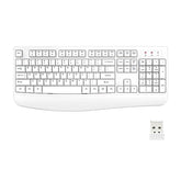 Wireless Keyboard, 2.4G Ergonomic Full Size Wireless Computer Keyboard With Wrist Rest For Windows, Mac Os Desktop/Laptop/Pc White