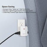 2 Side Outlets Remote Control Outlet With 2 Remotes, No Interference Wireless Remote Outlet Light Switch With 2 Outlets, 15A/1875W, 100Ft Rf Range, Programmable