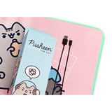 Erik Official Pusheen Xxl Rgb Gaming Mouse Mat | Led Mouse Mat | 900X400X4 Mm Non-Slip Rubber Base Mouse Pad Rgb, Rgb Gaming Mouse Pad, Keyboard Mouse Mat | Pusheen Gifts | Kawaii Gaming