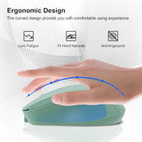 Rechargeable Wireless Bluetooth Mouse - Silent, Portable Slim Computer Mouse For Laptop, Ipad, Macbook Pro/Air, Pc, Surface Pro, Lenovo/Samsung Tablet (Green)