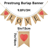 Valentine'S Day Banner - Red Felt Heart Garland And Love Burlap Decorations Banners With Hearts For Mantle, Fireplace, Wall Proposal Valentines Decor
