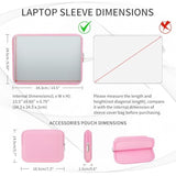 Rainyear 14 Inch Laptop Sleeve Case Protective Soft Padded Zipper Cover Carrying Computer Bag With Accessories Pouch, Compatible With 14" Notebook Tablet Chromebook (Pink)