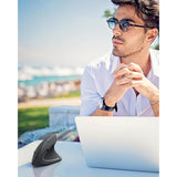 Ergonomic Mouse, Vertical Wireless Mouse: Rechargeable Optical Carpal Tunnel Mice With 2.4G Usb Receiver, 1000/1200 / 1600 Dpi, 6 Buttons, For Laptop, Computer, Pc, Desktop, Notebook, Black