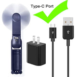5Feet Usb C Handheld Mini Fan Adapter Charger Cable For Jisulife, Wihoo, Civpower Neck, Homelifairy, Frsara, Bladeless, Sweetfull Replacement Personal Portable Fan Charging Power Cord