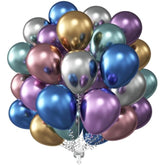 12 Inch Metallic Multicolor Balloons, 50 Pcs Latex Helium Metallic Balloons For Kid'S Birthday Party, Baby Shower, Wedding, Graduate Party Decorations